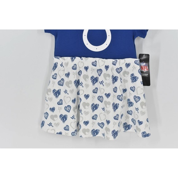 NFL Indianapolis Colts Football Girls Blue Heart Skirt Dress Flowy Size L(6) NWT - Picture 3 of 4